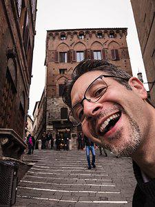 Chris photobombing in Siena, Italy