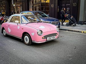 Pink car in london