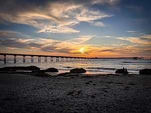 Fun things to do in San Diego with kids includes watching the sunset.