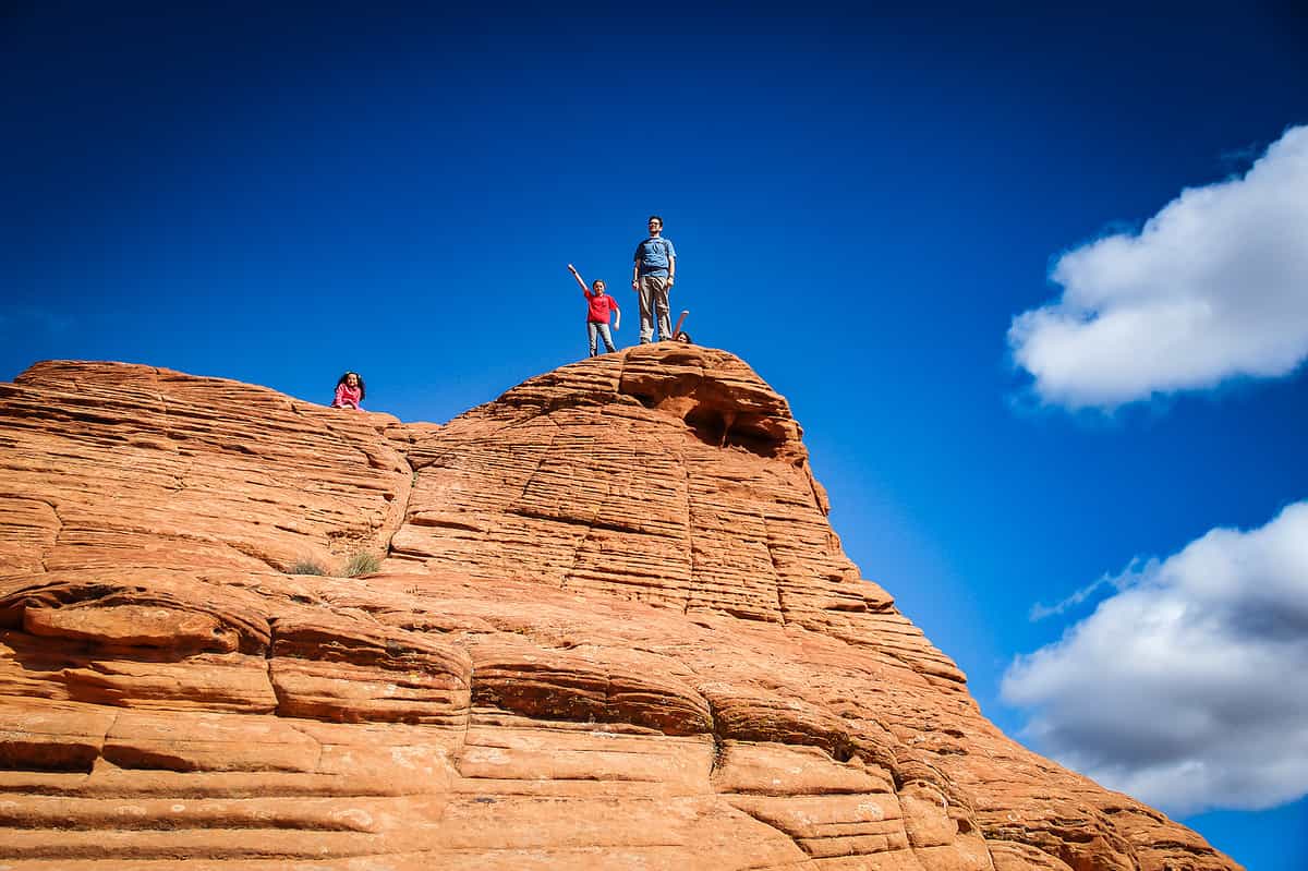 Spring breaks in the US at snow canyon state park in Utah