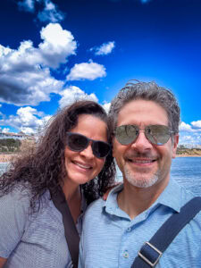 20240427 Portugal 4185 Chris and Jolayne of Just Wander More taking a selfie while exploring the Algarve in Portugal.