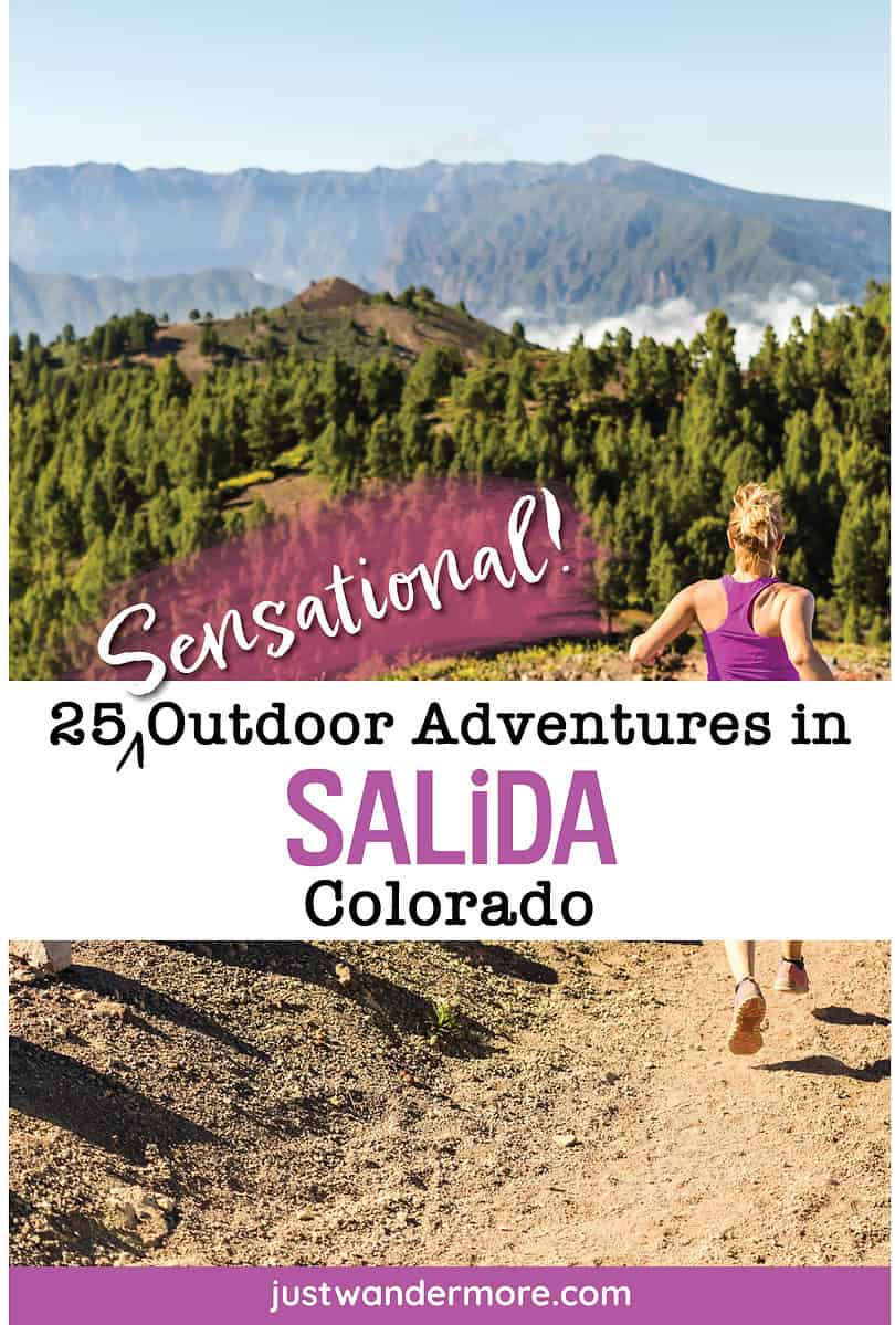 Sensational outdoor adventures in Salida Colorado with woman running in the mountains.