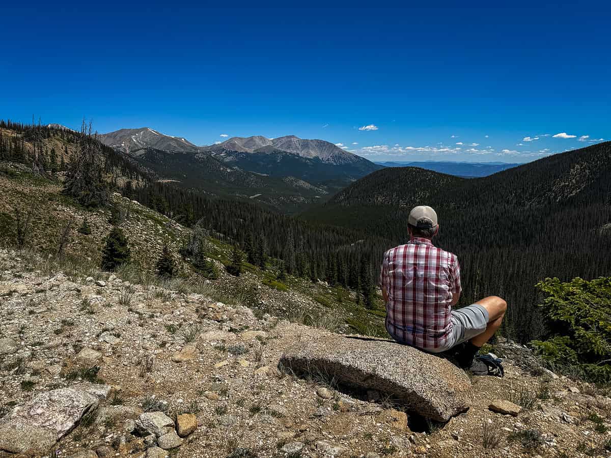 20240706 Salida4th 1959 Enjoying the views while hiking on Monarch Mountain.