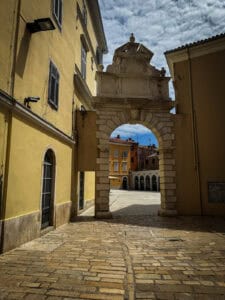 Balbi's Arch leading to Rovinj Old Town.