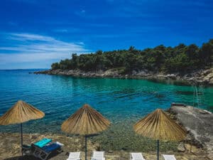 Turquoise blue water and beaches are awesome if you are looking for things to do on Rab Island.