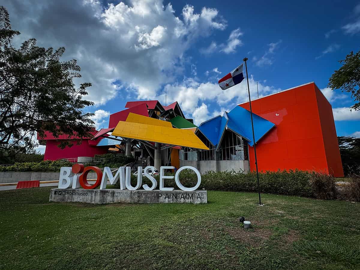 20260125 Panama 9470 Colorful, angular exterior of Panama City’s Biomuseo on the Amador Causeway.